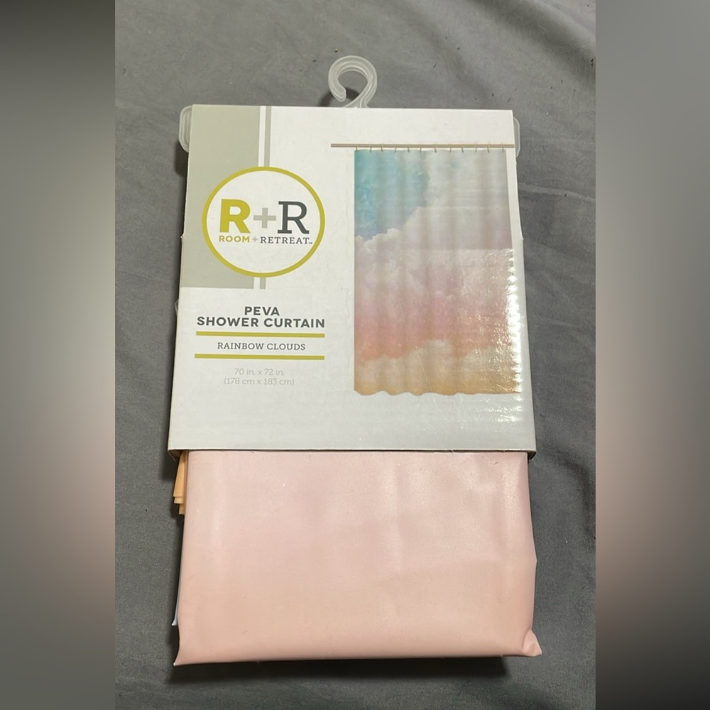 Room + Retreat Rainbow Clouds Shower Curtain